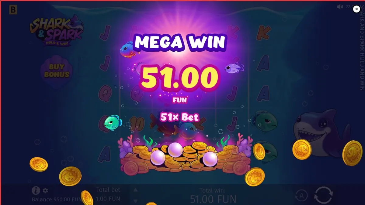 Little Shark no jogo Shark & Spark Hold & Win