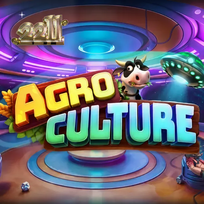 Interface do jogo AgroCulture com tema de fazenda e alienígenas